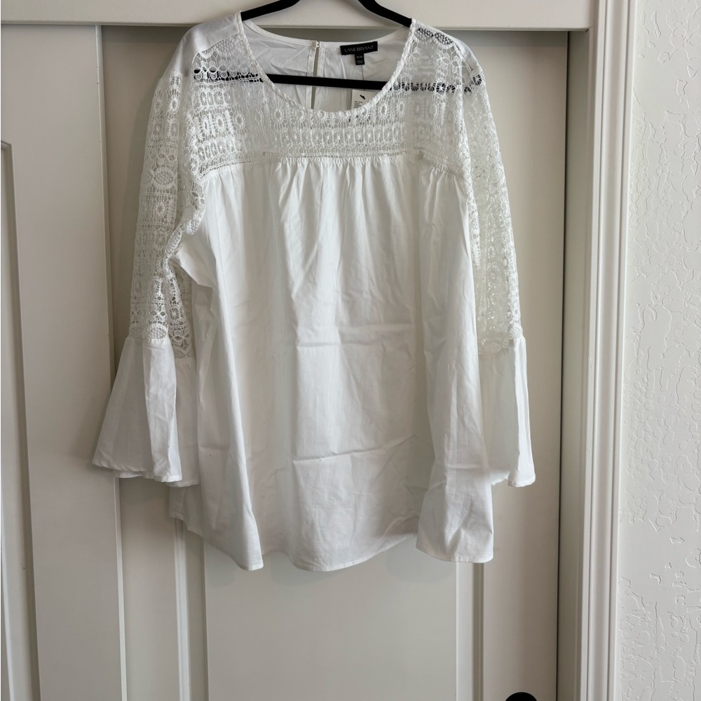 Lane Bryant White Lace Blouse